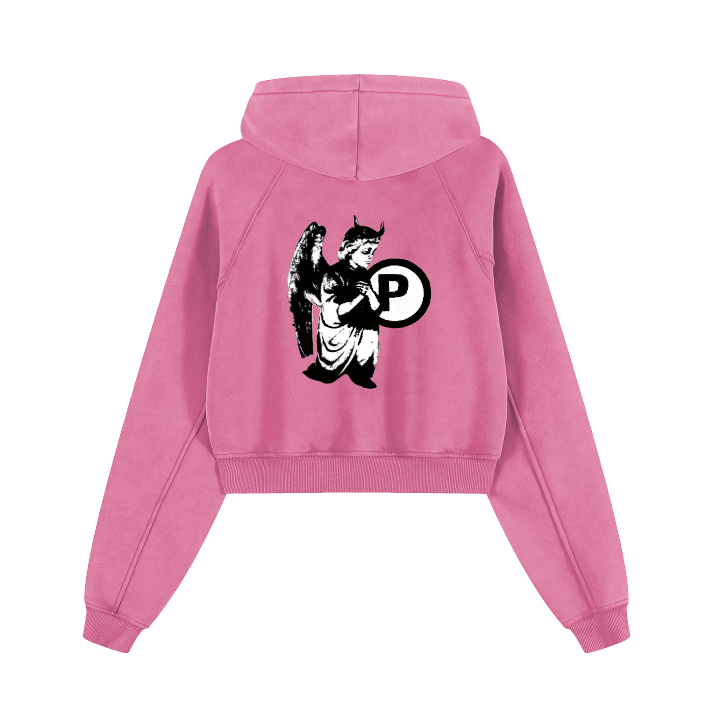 Paradise World Snow Washed Cropped Hoodie