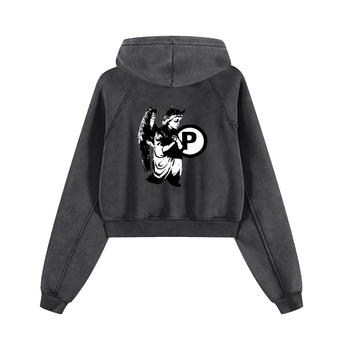 Paradise World Snow Washed Cropped Hoodie