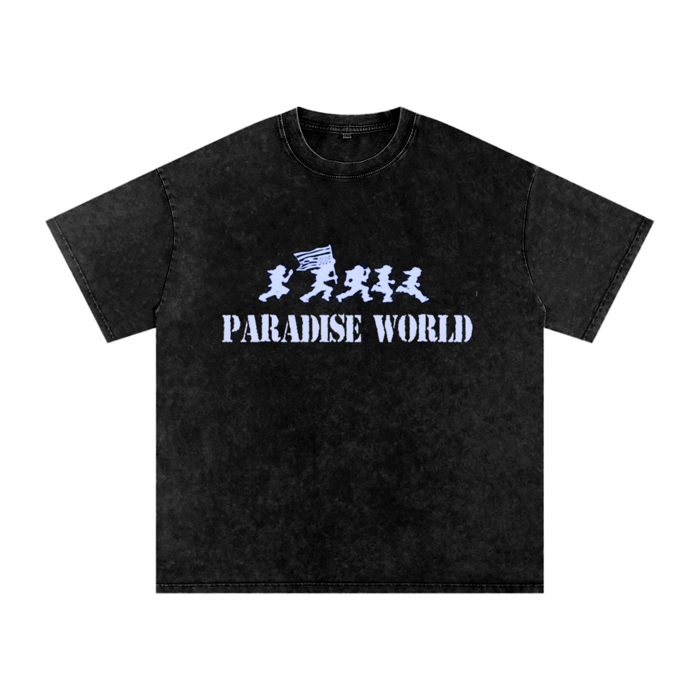 Royal Blue Paradise Dream Acid Wash OVERSIZE T-Shirt