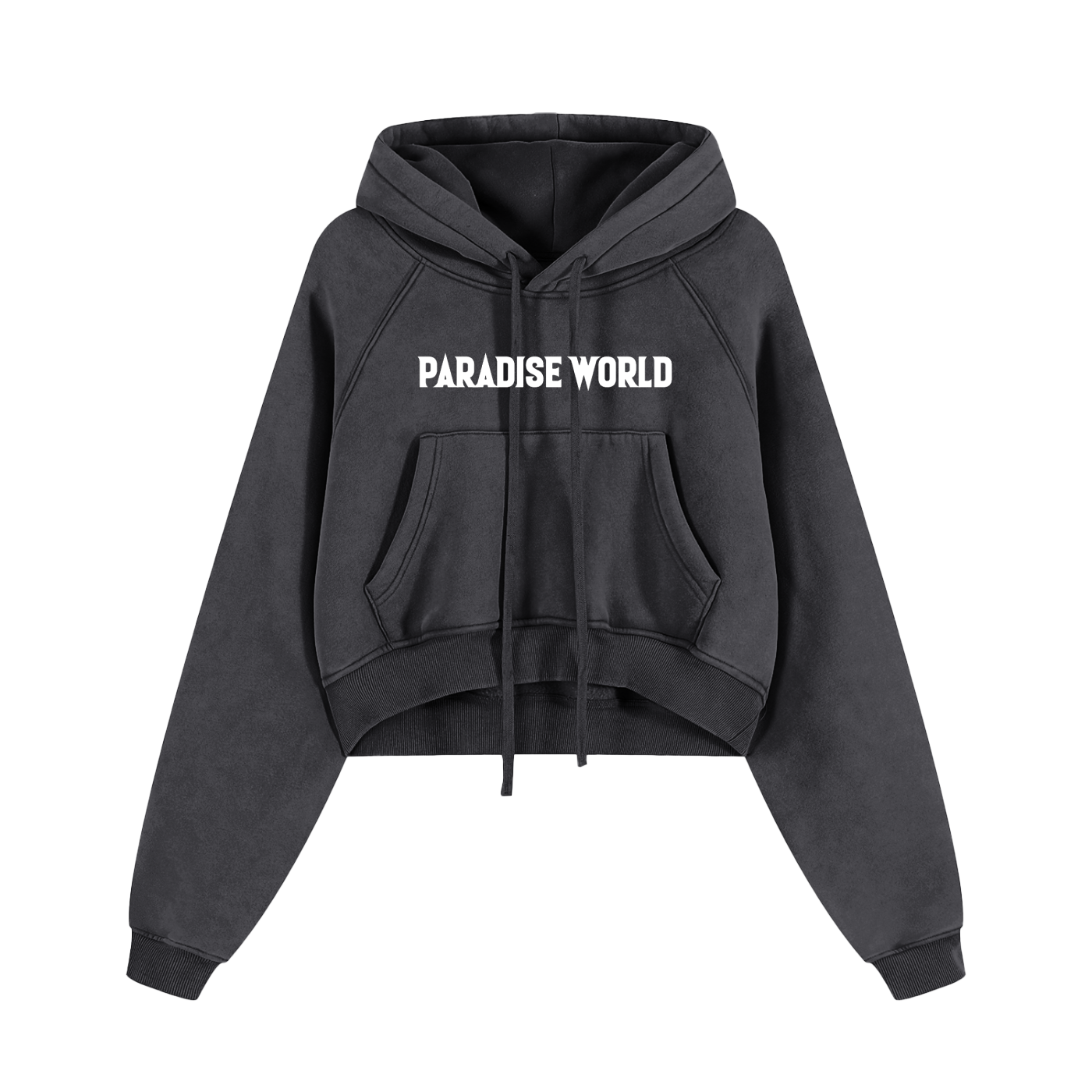 Paradise World Snow Washed Cropped Hoodie