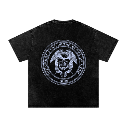 Royal Blue Paradise Dream Acid Wash OVERSIZE T-Shirt