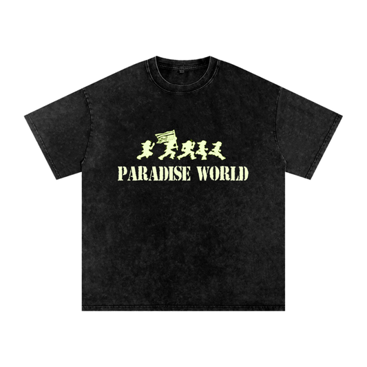Lime Paradise Dream Acid Wash OVERSIZE T-Shirt