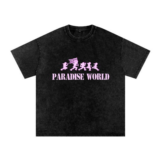 Pink Paradise Dream Acid Wash OVERSIZE T-Shirt
