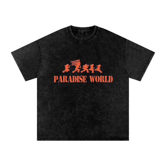 Orange Paradise Dream Acid Wash OVERSIZE T-Shirt